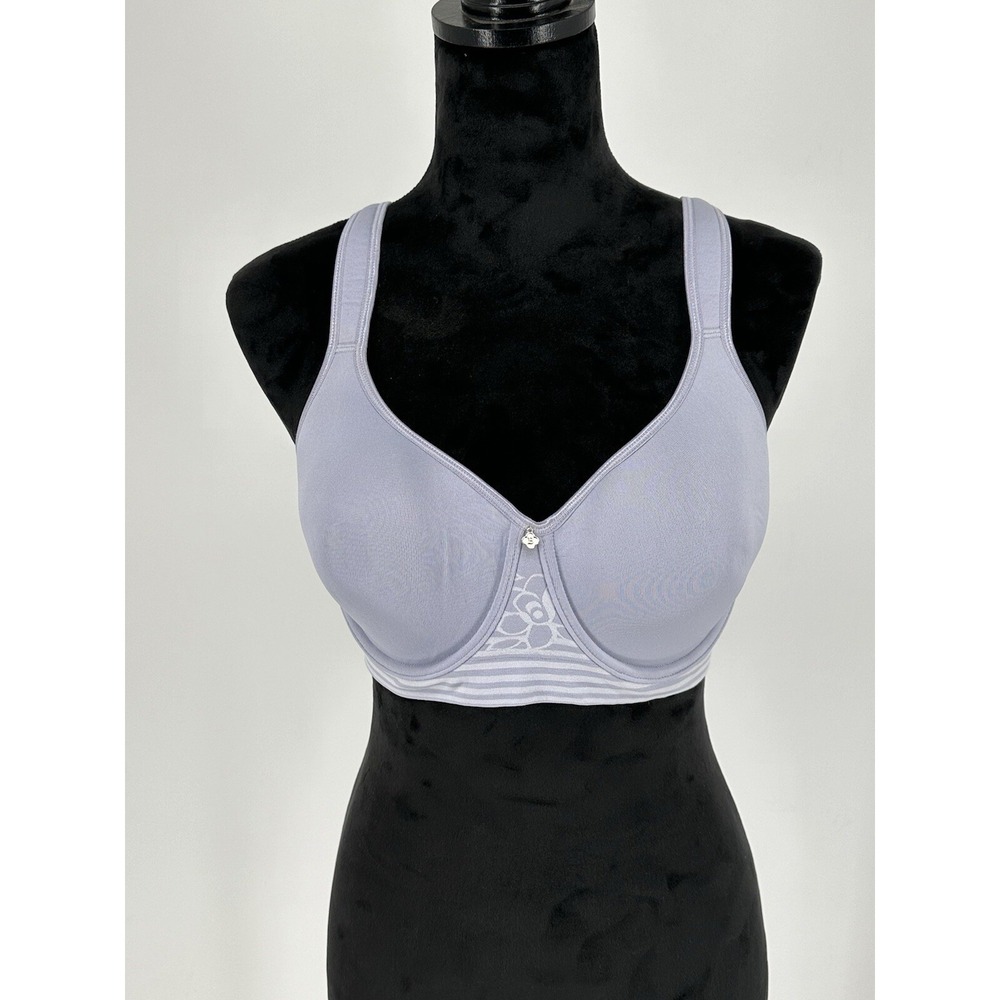 NEW Breezies Women's 32C Floral Stripe Seamless Underwire T-Shirt Bra Wisteria